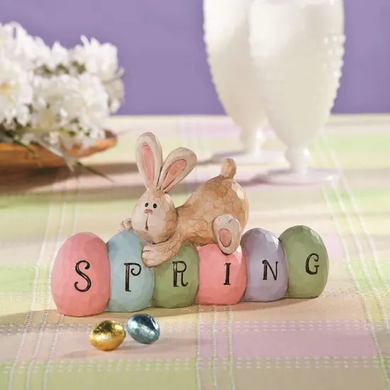 Fun Express Spring Bunny Tabletopper Easter Decorations - Hand Painted - Farmhouse Home Decor {4}