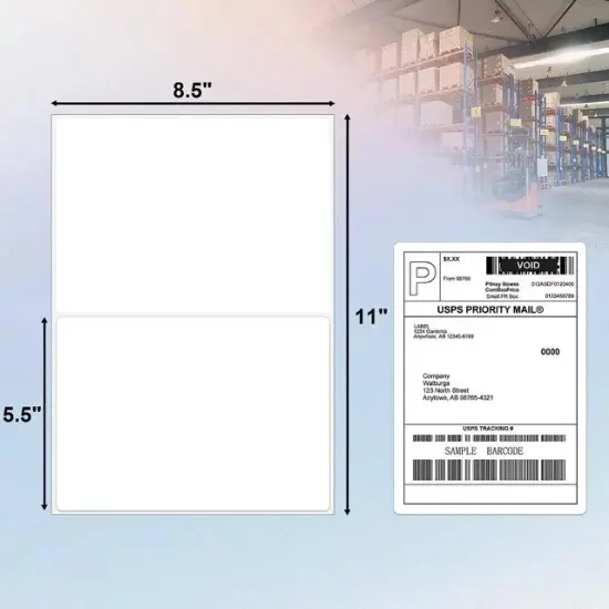 Half Sheet Shipping Labels 8.5" x 5.5" Optimized Solutions for Laser and Inkjet Printers {7}