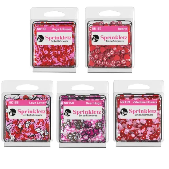 Buttons Galore and More Sprinkletz - Tiny 5mm Polymer Clay Embellishments - Valentine's Day Bundle 60 grams {1}