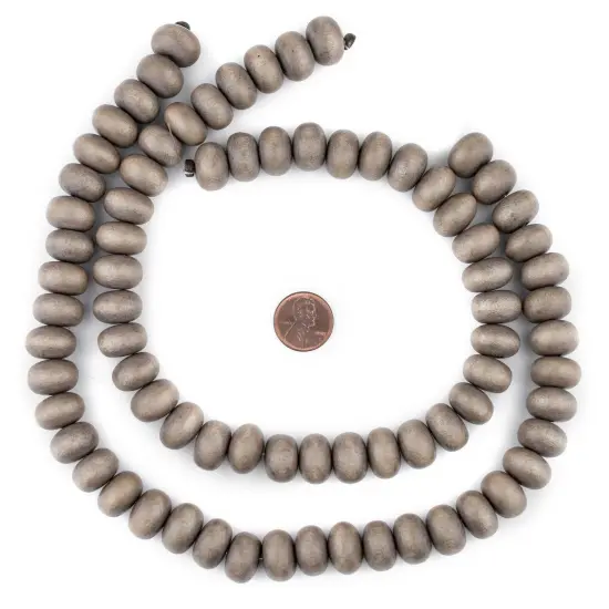 The Bead Chest Brown Abacus Natural Wood Beads (10x15mm): Organic Eco-Friendly Wooden Bead Strand for DIY Jewelry, Crafts, Necklace and Bracelet Making {2}