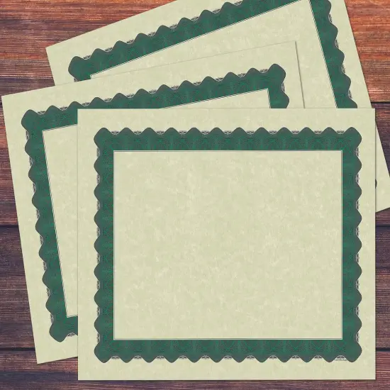 Great Papers! Parchment Certificates with Metallic Border, Green Border, 8.5" x 11", Printer Compatible, 100 Count {4}