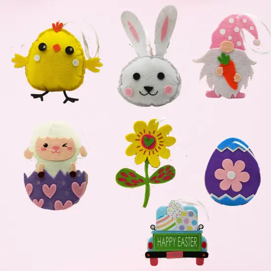 Easter Felt Craft Kits DIY Easter Ornament Craft for Kids Easter Basket Filler {5}