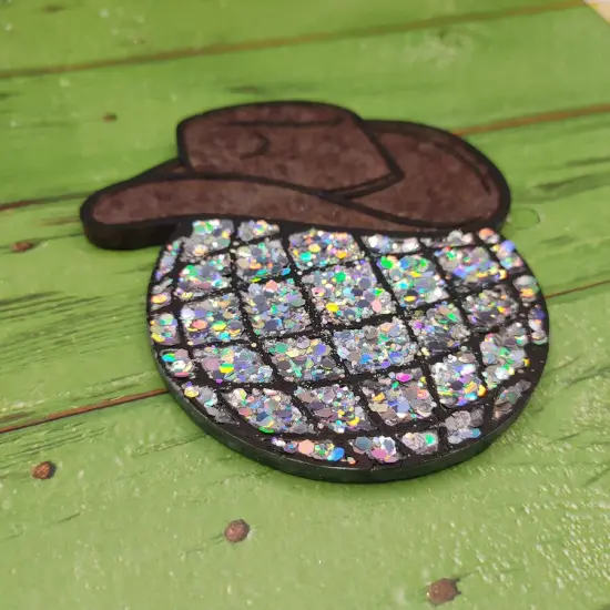 Disco Ball with Cowboy Hat Silicone Freshie Mold {4}