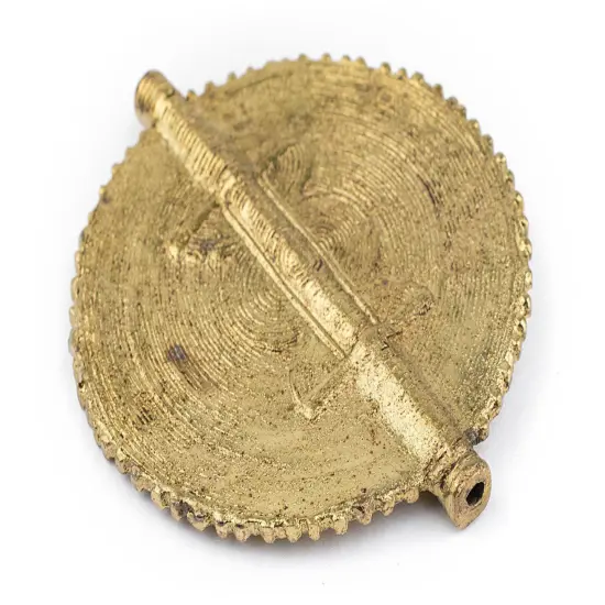 The Bead Chest Traditional Brass Sun Baule Bead Pendant (75x65mm): African Tribal Metal Pendant for DIY Jewelry and Necklace {3}