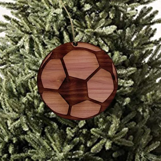 Soccer Ball - Cedar Ornament {2}