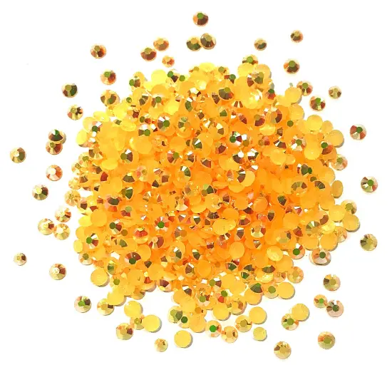 Buttons Galore Jewelz Rhinestones Craft Embellishments Assorted Colors Approx. 1600 Pieces Orange ab {1}