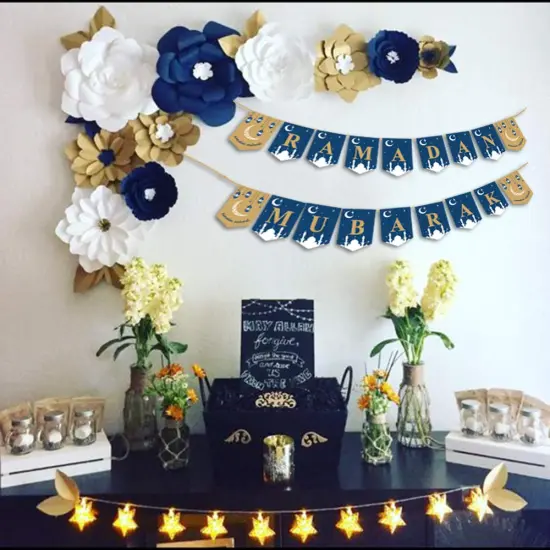 Banner Ramadan Decorations for Home 2023 Ramadan Banner Ramadan Mubarak Kareem Decorations {3}