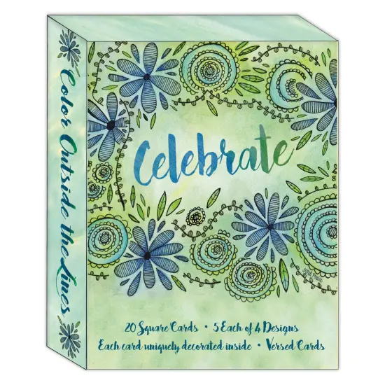 Color Outside the Lines - Boxed Birthday Card Assortment - 20 Cards & 20 Envelopes {2}