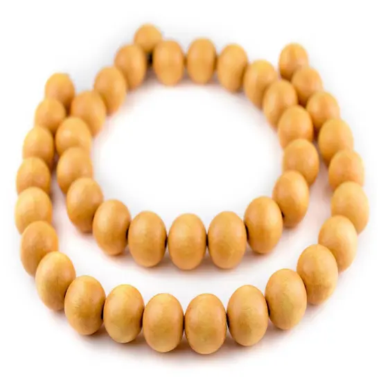 The Bead Chest Natural 20mm Wooden Beads in Yellow for Jewelry Making &ndash; Round Loose Wood Spacer Beads I Approximately 20 Beads {3}