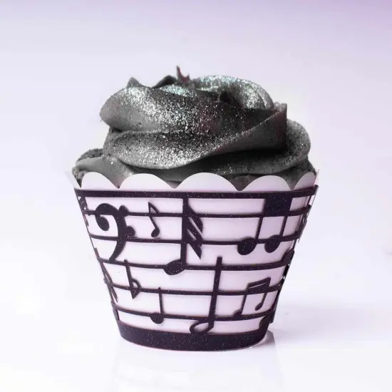 Music Note Pattern Cupcake Wrappers & Liners | 25 PC Set {2}
