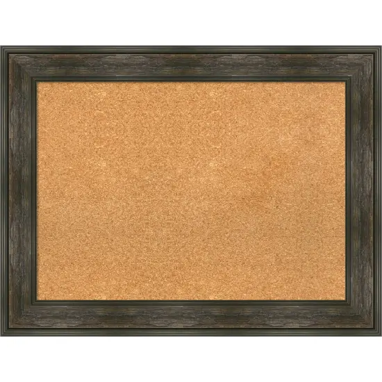 Rail Rustic Char Framed Corkboard, Natural Cork {1}
