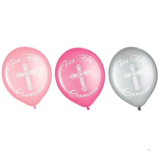 Communion Printed Latex Balloons - Pink {1}