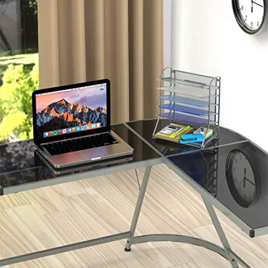 SimpleHouseware 6 Trays Desktop Document Letter Tray Organizer, Silver {3}