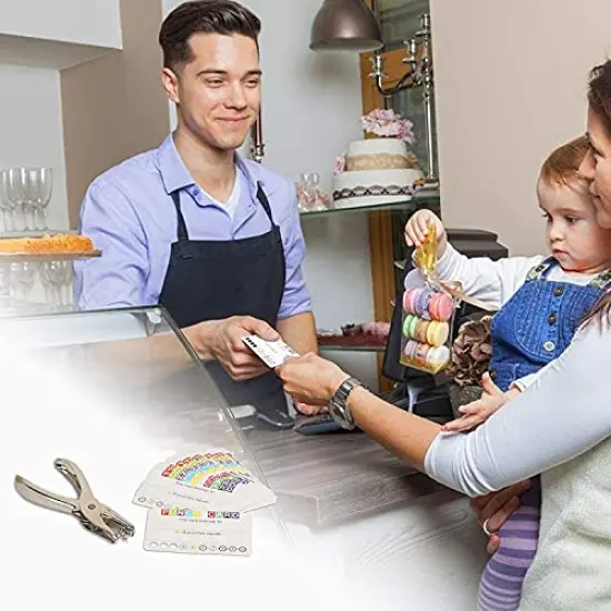 200 Pieces Reward Punch Cards - Behavior Incentive Awards for Kids Students Teachers - Business Loyalty Card 2" x 3.5" {7}