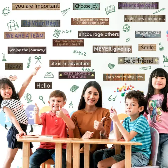 Hotop 42 Pcs Growth Mindset Inspirational Posters Banners Motivational Posters for Classroom Bulletin Board Decor Home Sweet Classroom Motivational Gallery Teacher Door Signs (Farmhouse Style) {2}