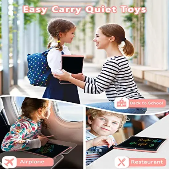 2 Pack LCD Writing Tablet, Colorful Toddler Drawing Pad Doodle Board Erasable, Educational Learning Toys Birthday Gifts for Boys Girls Age 3 4 5 6 7 8 (Blue & Pink) {5}
