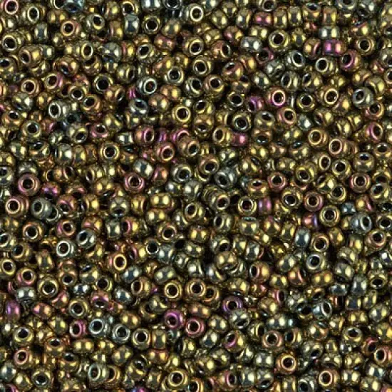 Miyuki 11 Round Seed Bead, 11-1981, Nickel Plated AB, 13 grams {1}