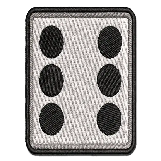 Six 6 Dice Die Multi-Color Embroidered Iron-On or Hook & Loop Patch Applique {1}
