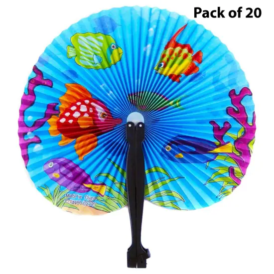 Sea Life Folding Fans | Fans for Kids, Goodie Bag Filler 10 in | Raheev&reg; {1}
