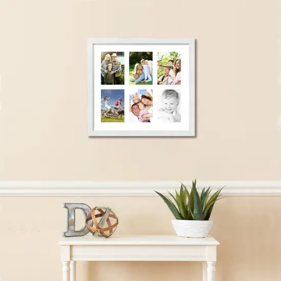 ArtToFrames Collage Photo Picture Frame with 6 - 5x7 inch Openings, Framed in White with Over 62 Mat Color Options and Plexi Glass (CSM-3966-2041) {2}