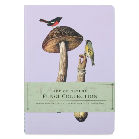 Art of Nature Sewn Notebook Set - Fungi, Set of 3, 6" x 8-1/2", 64 pages {1}