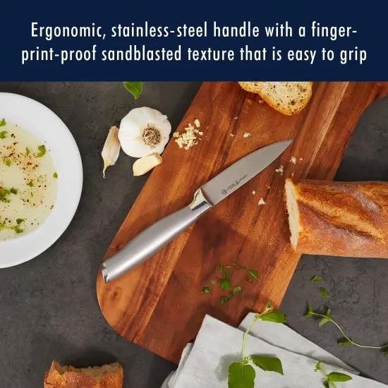 Henckels Modernist 13-pc Knife Set with Block, Chef Knife, Paring Knife, Steak Knife, Black, Stainless Steel {7}