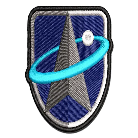 Science Fiction Space Force Orbit Logo Multi-Color Embroidered Iron-On or Hook & Loop Patch Applique {1}