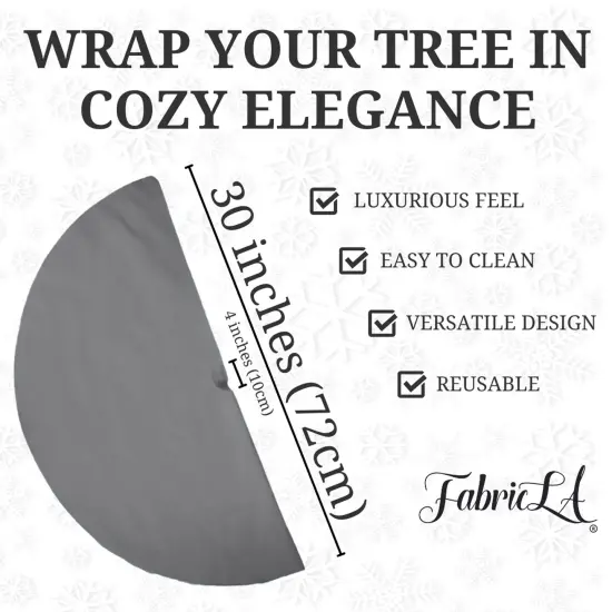 FabricLA 30" Dark Grey Faux Fur Christmas Tree Skirt - Fluffy Plush Tree Skirt (72cm) for Holiday Decorations {3}