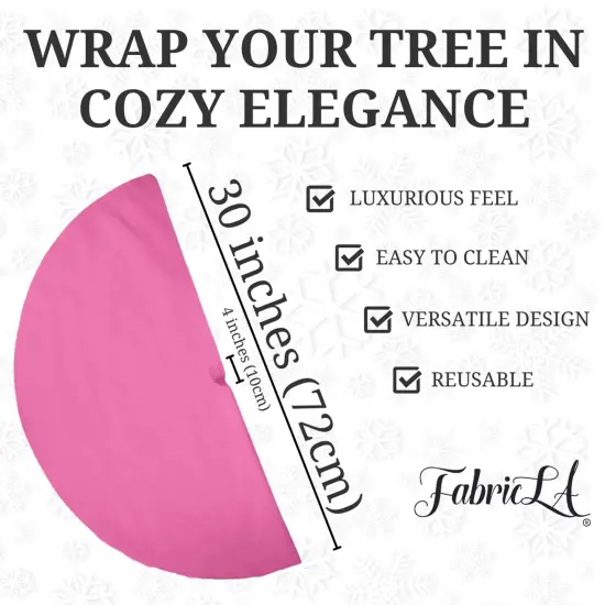 FabricLA 30" Bubble Gum Faux Fur Christmas Tree Skirt - Fluffy Plush Tree Skirt (72cm) for Holiday Decorations {3}