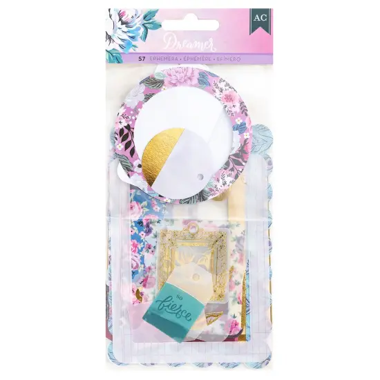 American Crafts Dreamer Ephemera Die-Cuts 57/Pkg-Journaling, Gold Foil {1}