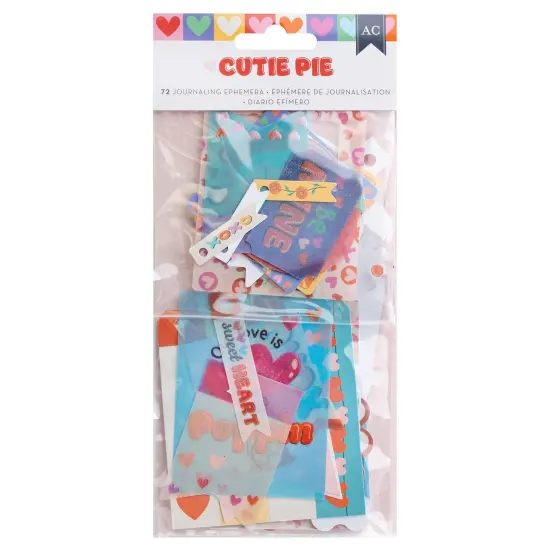 American Crafts Cutie Pie Ephemera Die-Cuts 72/Pkg-Journaling - Iridescent Foil {1}