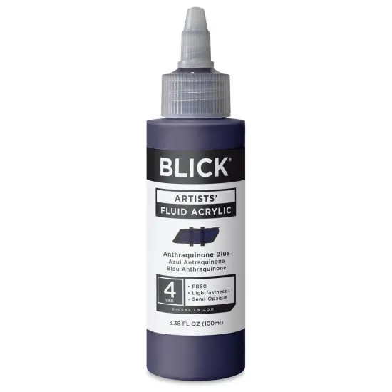 Blick Artists&rsquo; Fluid Acrylic - Anthraquinone Blue, 100 ml {1}