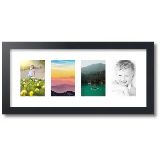 ArtToFrames Collage Photo Picture Frame with 4 - 4x6 inch Openings, Framed in Black with Over 62 Mat Color Options and Plexi Glass (CSM-3926-14) {1}