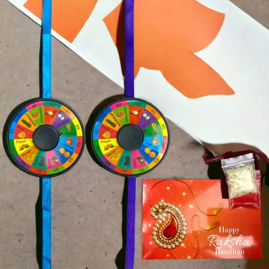 Pin Wheel Rakhi Brother And Sister &ndash; Rakshabandhan Hindu Festival Rakhi Bracelet With Card {2}
