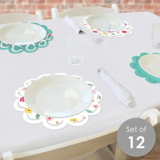 Big Dot of Happiness Colorful Floral Happy Mother's Day - We Love Mom Party Round Table Decorations - Paper Chargers - Place Setting For 12 {3}