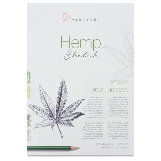 Hahnem&uuml;hle Hemp Sketch Pad - 5.8" x 8.3", 80 Sheets {1}