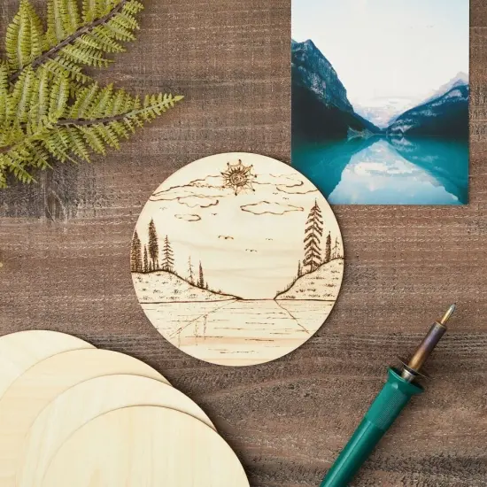 12 Pack 6 Inch Unfinished Wood Circles for Crafts, Engraving, Round Wooden Discs {3}