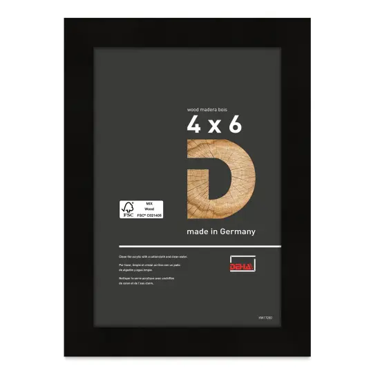 Deha Design Fontana Wood Frame - with Easel Back, Black, 4" x 6" {1}