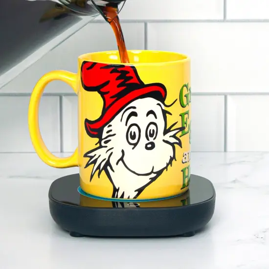 Uncanny Brands Dr. Seuss Green Eggs and Ham Mug with Warmer {1}