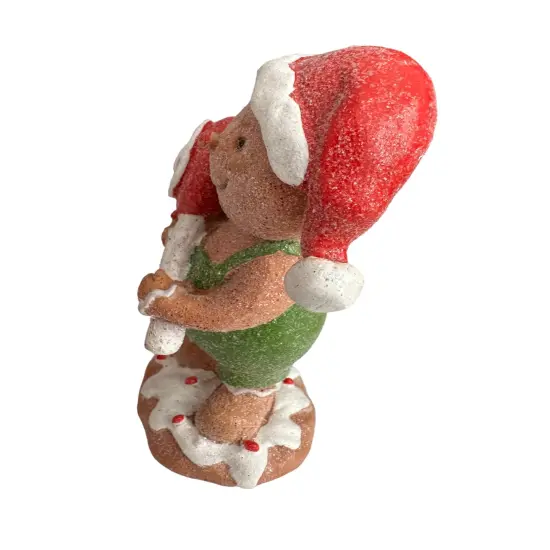 5.5" Gingerbread Man Holding Lollipop &ndash; Adorable Christmas Ornament {4}