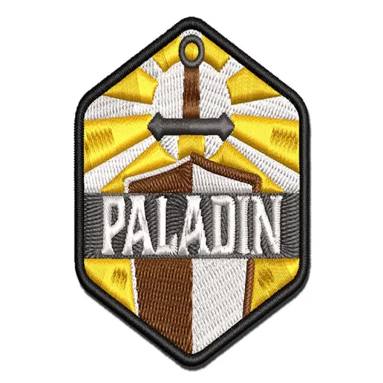 RPG Class Paladin Games Fantasy Gaming Multi-Color Embroidered Iron-On or Hook & Loop Patch Applique {1}