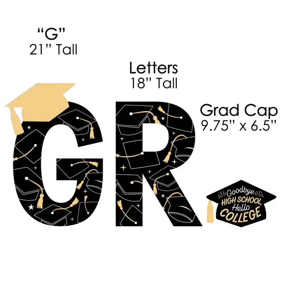 Big Dot of Happiness Hello College Graduation Party Yard Signs - Outdoor Lawn Decorations - GRAD {4}