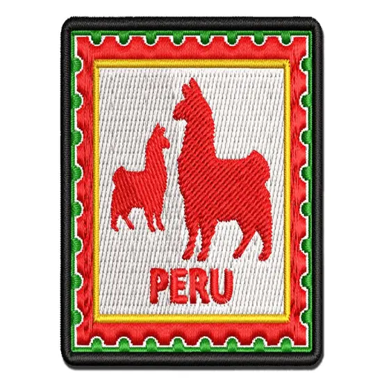 Peru Travel Vicunas Llamas Alpacas Guanacos Multi-Color Embroidered Iron-On or Hook & Loop Patch Applique {1}