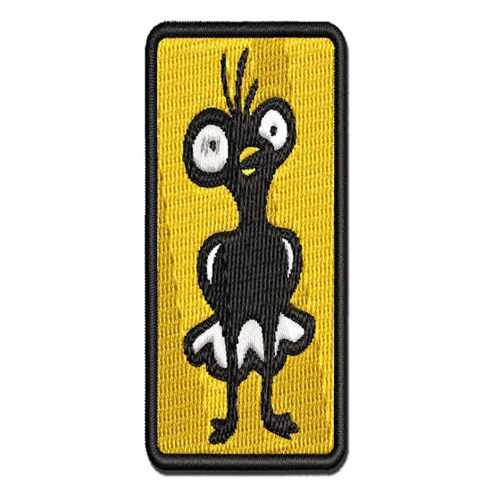 Weird Creepy Bug Eyed Bird Chicken Multi-Color Embroidered Iron-On or Hook & Loop Patch Applique {1}