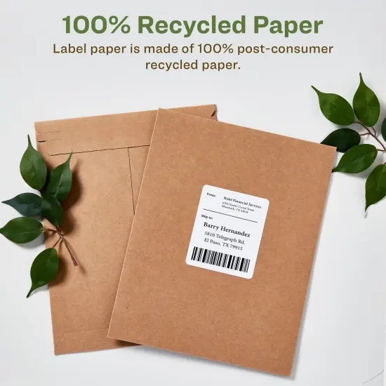 Avery EcoFriendly Recycled Shipping Labels, 3-1/3" x 4", White, Permanent Label Adhesive, 600 Printable Labels (48464) {3}