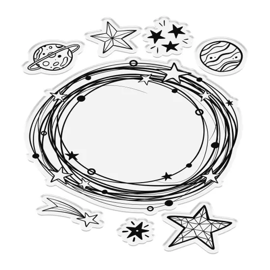 Crafter's Companion Cosmic Clear Acrylic Stamps-Orbit Collection {3}