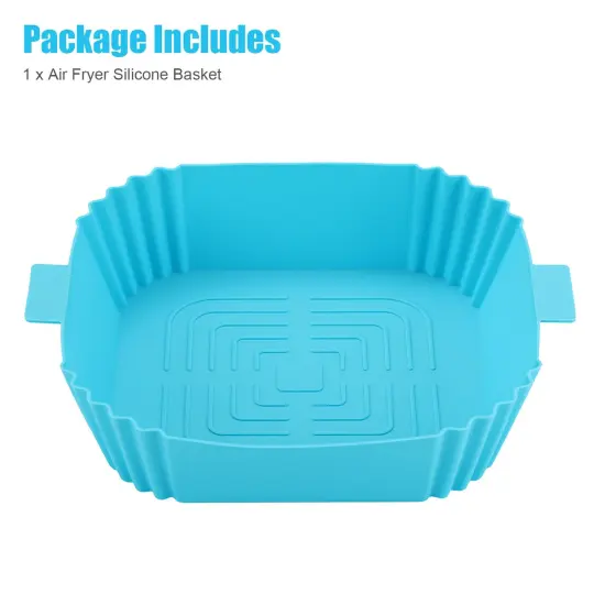 Air Fryer Silicone Pot Basket Liners Non-Stick Safe Oven Baking Tray Accessories Blue {1}
