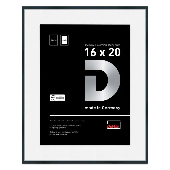 Deha Design Tribeca Frame - Black, 16" x 20", 12" x 16" Mat {1}