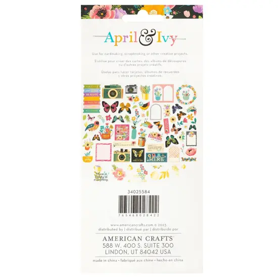 American Crafts April And Ivy Ephemera Die-Cuts 66/Pkg-Icons, Gold Foil {3}