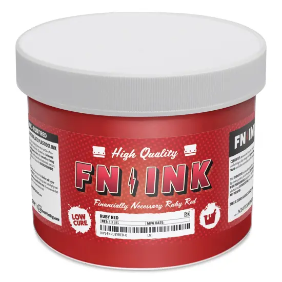 FN Ink Plastisol Screen Printing Ink - Ruby Red, Quart {1}
